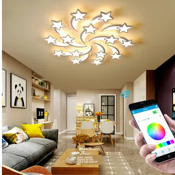 Sodobna nova LED lestenec zvezde, dnevna soba razsvetljavo podpira daljinski upravljalnik APP, spalnica LED stropna svetilka tovarne neposredne prodaje