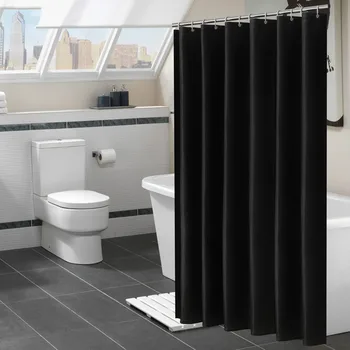 Sodobna črni tuš zavesa nepremočljiva tkanina barva kopalnica zavese kopel velike široko kopel kritje CY52802