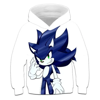 Sonic 3D Nov Modni pulover s Kapuco Priložnostne Long Sleeve Majica fantje, dekleta Obleke Starš-otrok tanke slog risanka VRHOVI plašč