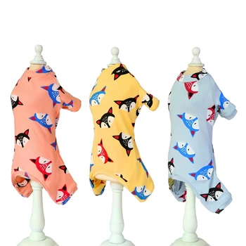 Srčkan Hišne Pižamo Udobno Bombaž Kuža Jumpsuit Hišnih Mačk Pes Natisnjeni Priložnostne Plašč Zaprtih Pet Oblačila