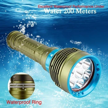 Super Profesionalno Potapljaško Svetilko Podvodna Razsvetljava Baklo T6/L2 Močna LED Svetilka Uporabo 18650/26650 Baterije