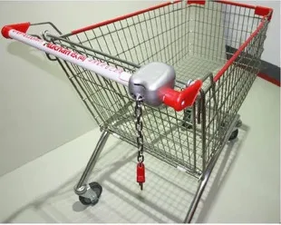 Supermarket nakupovalni voziček kovanec zaklepanje visoke kakovosti ne