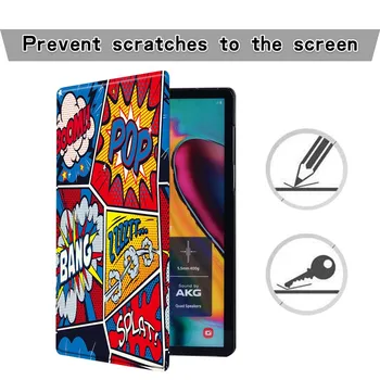 Tablični Primeru za Samsung Galaxy Tab s6/Tab A6 7 10 / Zavihek E S5E Grafiti Umetnost Usnje Stojalo Zložljivo Anti-padec Zaščitna torbica