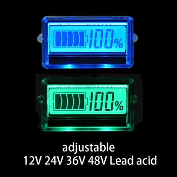 TH01 LCD 12V 24V 36V 48V svinčevih Zmogljivost Baterije Indikator Nastavljiv Prikaz Preostale Moči Detektor Tester Svinčevi