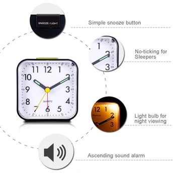 Tihi Alarm Elektronski Digitalni LED Noč Svetlobna otroška Budilka Z Zvokom Snooze Funkcijo Tabela Namizje Zraven