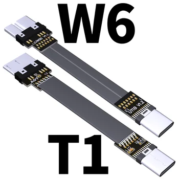 Tip C Na Mikro USB 3.0 Tip-c 90 stopinj Adapter 5 cm-100 cm FPC Traku Ravno USB 3.1 C Micro-B 3.0 OTG FPV Kabel 3A 5Gbps