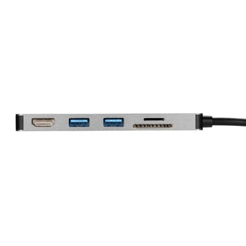 Tip-C Zvezdišče USB Pet-in-One USB-C toHDMI-združljiv+TF+SD+USB Expander Adapter USB3.0 Dockin