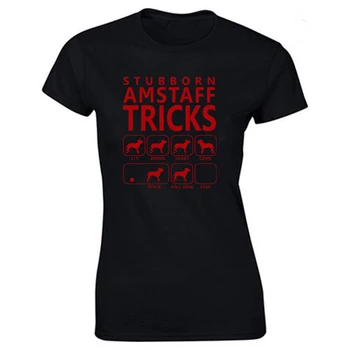 Trmast Amstaff Triki Tiskanja Bombaž Priložnostne Tshirt Ženske Smešno Majica s kratkimi rokavi za Lady Ulične Redno Vrh Tee