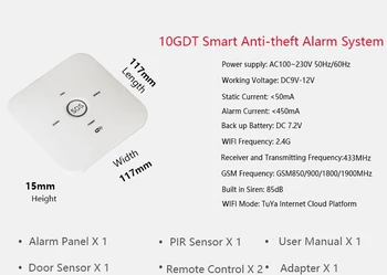 Tuya APP Doma Wifi GSM Brezžični Alarm 433mhz Domov Windows Protivlomnih Alarmnih Varnostni Sistem Pametne Kamere RF Nadzor APLIKACIJ