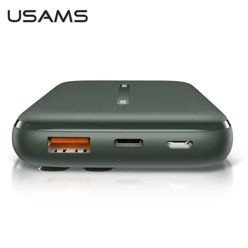 USAMS Qi Brezžični Moči banke 10000mAh PowerBank Polnilnik za iPhone, Samsung hitro polnjenje QC 3.0 18W PD Prenosni Zunanje Baterije