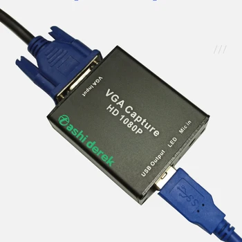 VGA Pretvornik Mini Video Naprave za Zajemanje 1080p VGA Vhod Obrnite Na Usb Vga Signalov Prenos Prenosne Snemanje Polje z Kabli