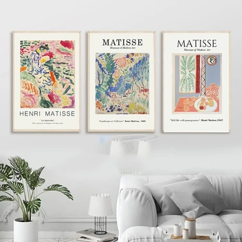 Vintage Henri Matisse Retro Plakatov In Fotografij Abstraktne Krajine Wall Art Platno Barvanje Slike Za Dnevni Sobi Doma Dekor