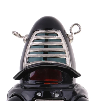 Vintage Veter Mehanske Tin Masko Robot Astronavt Retro Po Maslu Igrača, Črno