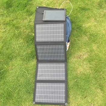 Vroče prodaje 18v 28w zložljive sončne polnilnik z dvojno USB 5v DC vrata zložljiva prenosna 12v baterije, sončne celice, 60 w