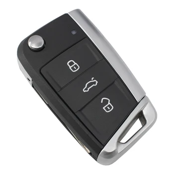 WhatsKey 3 gumb Zložljiva Flip Daljinski Ključ Lupini Primeru Za VW Golf 7 4 5 Passat b5 b6 polo Touran Jetta Sedež Skoda Nadomestni ključ