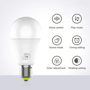 WiFi Smart Žarnice Zatemniti Multicolor Wake-Up Luči AC100-240V E27 Pametni Dom Svetlobe Delo Z googlova Domača stran Google Pomočnik