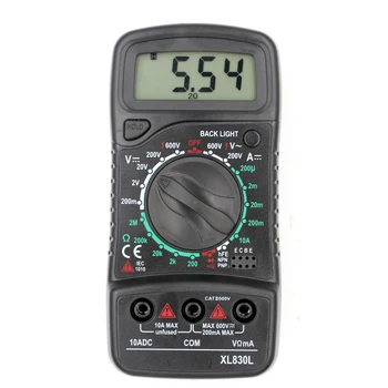 XL830L Digitalni Multimeter Prenosni voltmeter AC/DC napetosti, merilnik DC Ampermeter odpornost tester Modra Osvetlitev