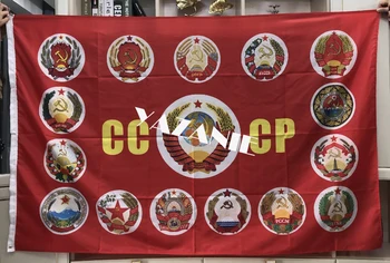 YAZANIE Enojno ali Dvojno Stranicami Rdeče CCCP ZSSR Državna Zastava zvezo Sovjetskih Socialističnih Zastavo s Grb 1964 Zmago Dan Zastav