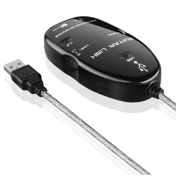 Za 6,3 mm Jack USB Kitara Povezavo Kabel Adapter za Kitaro, da PC Snemanje Predvajanje Kitara Učinki USB Kitara Adapter-Črna