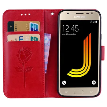 Za Samsung Galaxy J3 2017 J330 Primeru Usnja Flip denarnice pokrovček Za Samsung Galaxy J330F J330 SM-J330F Evropske Primeru Hrbtni Pokrovček
