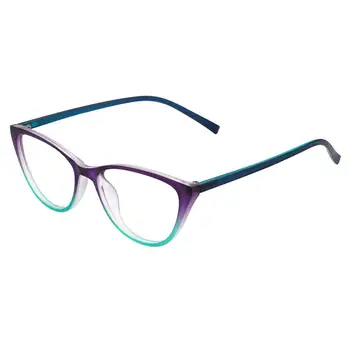 Zeelool Ultra Lahka TR90 Cat Eye Glasses za Ženske Lucy FP0300-01 Vijolično-Zeleno