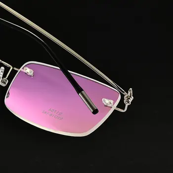 Zlitine Okvir Očal je Rimless Okvir Moških Poslovni Slog Kratkovidnost Očala s Spomladanski Tečaji Brezvijačno Okvir Nov Prihod