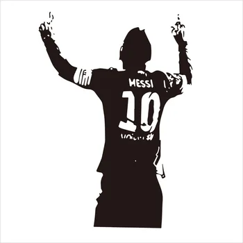 Črna PVC Nogometnega zvezdnika Lionel Messi Slika Stenske Nalepke, Vinilne DIY Otroci Dnevna Soba Stenske Nalepke, Nalepke Za Ljubitelje Nogometa