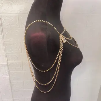Ženske seksi Nosorogovo ramenski verige nakit nevesta ramenski Verige, Ročno izdelana Ogrlica ramenski Nakit Ogrlica Darilo