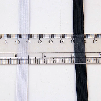 1 Roll elastik 3/5/6/8/10/12 mm širina poliester elastik za oblačila oblačilo, šivalni pribor bela in črna
