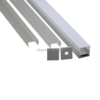 10 X 2M Nizov/Veliko U obliko led alu profil in srebrno eloksiran aluminij led ekstrudiranje profilov za stenske ali stropne svetilke