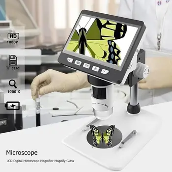 1000X4.3 Palčni Digitalni Mikroskop HD 1080P Elektronski Namizje Spajkanje LCD Lupo Povečanje Stekla Set za Podporo 10 Jezikih