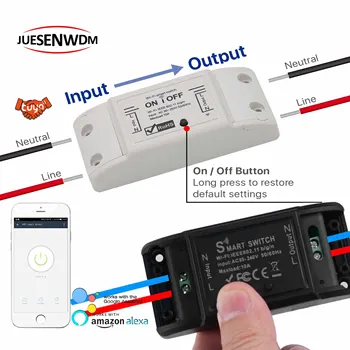 10A 2KW 1-smerna svetilka led Basic WiFi Smart Stikalo za Brezžični Avtomatizacijo Doma za glasovni nadzor časovnik stikalo