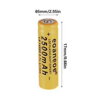10Pcs 3,7 V 14500 2500Mah Baterije Polnilna Litij Baterija Za Svetilko 14500 Litijeva Baterija prevelik tok Zaščita
