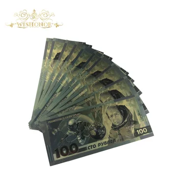 10pcs/veliko 2019 Nove Rusije Prostor Bankovec za 100 Rubelj Bankovcev v 24k pozlačeni Ponarejenega Denarja, kot Darila