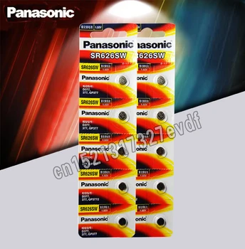 10pcs/veliko Panasonic Original SR626SW Gumb Celice Watch Kovanec Baterije G4 377A 377 LR626 SR626SW SR66 LR66 Srebro Oksidne Akumulatorji