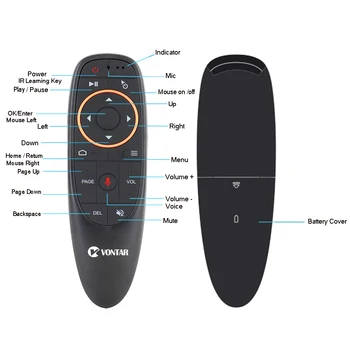 10pcs VONTAR G10 Glas Daljinski upravljalnik 2.4 G Brezžični Zraka Miško Mikrofon Vrtavka za Android tv box T9 H96 Max X96 mini