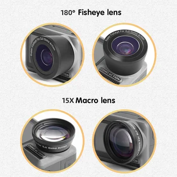 15X Makro makro Objektiv Za Osmo Akciji Rib Eye Optično Steklo Objektiva Filter Za DJI Osmo Akcijski Šport Objektiv Kamere Pribor