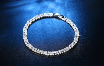 18 cm luksuzni dve vrsti cz polni sveder tenis verige 925 sterling srebrna zapestnica bangle za ženske, obletnice, darila nakit S5438