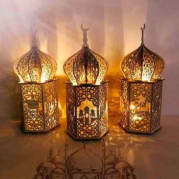 1pc Muslimanskih Festival Svetlobe Ramadana Eid Mubarak Okraski za Dom LED Lesa Luči Eid Mubarak Dekor Islam Darila Stranka SuppliesN