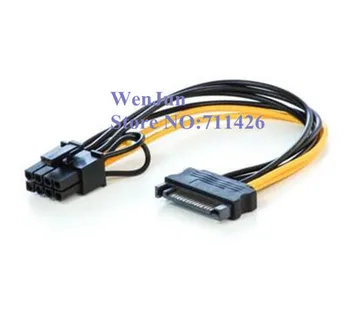1pcs Brezplačna Dostava 15pin SATA moški 8pin(6+2) PCI-E Napajalni Kabel Kabel 20 cm SATA Kabel 15-pin 8 pin kabel