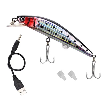 1Pcs/Vrečko Fishing Lure Vibra-Stavke Flash Swimbait Polnilne USB Ribe Vab Trzanje Pisanec Elektronski Ribolov Vabe