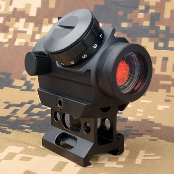 1x22 Poceni Red Dot Področje Red Dot Sight z Riser Picatinny 21 mm Gori Intenzivnost Lov Airsoft
