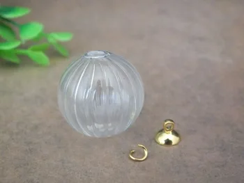 20 mm, Ročno bučna trak žogo oblike stekla svetu obesek/z verigo/mini steklena tehtnica ogrlica