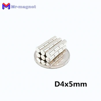 200pcs 4 x 5 mm magnet D4*5 Super Močan N35 D4x5mm Majhne Okrogle Permanet Magneti Dia.4x5 Plovila, 4*5 magnet