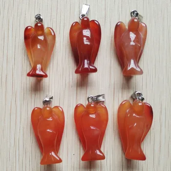 2018 moda naravno rdeča kamen oniks angel obliko obeski čarobne gumbe za ogrlico, izdelava nakita Trgovina 6pcs/veliko brezplačna dostava