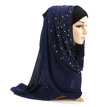 2019 Ženska Šal Muslimanskih Šali, Hidžab Turban Islamske arabski Dubaj Headscarf Mehko Šifon Elegantno foulard femme Ovijte Glavo, Rute