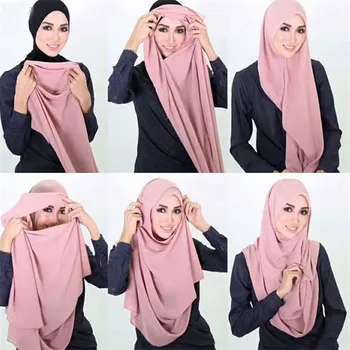 2019 ženske navaden instant bombaž jersey šal, Glavo hidžab zaviti barva šali foulard femme muslimanskih hijabs trgovina pripravljena za nošenje