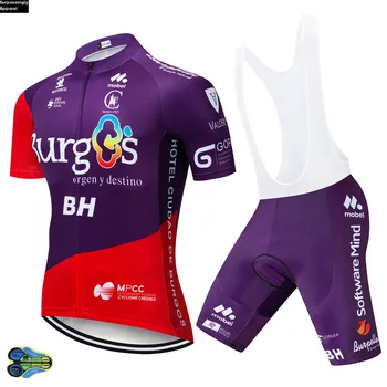2020 Ekipa Purple Burg Kolesarski Dres 12D Gel Kolesarske Hlače Obleko MTB BH Ropa Ciclismo Mens Poletje Kratko Kolesarjenje Maillot Obrabe