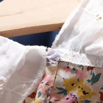 2020 Jeseni Bombaž Baby Toddler Teen Princesa Šola Dekleta Cvet Natisnjeni Bluzo z Dolgimi Rokavi T-shirt