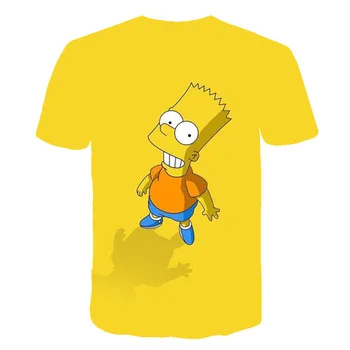 2020 Novo Cute Anime Risanke Otroci T-shirt 3D Simpson Fantje Dekleta Priložnostne Vse ujemajo z Vrhovi O-Vratu Trend majica s kratkimi rokavi